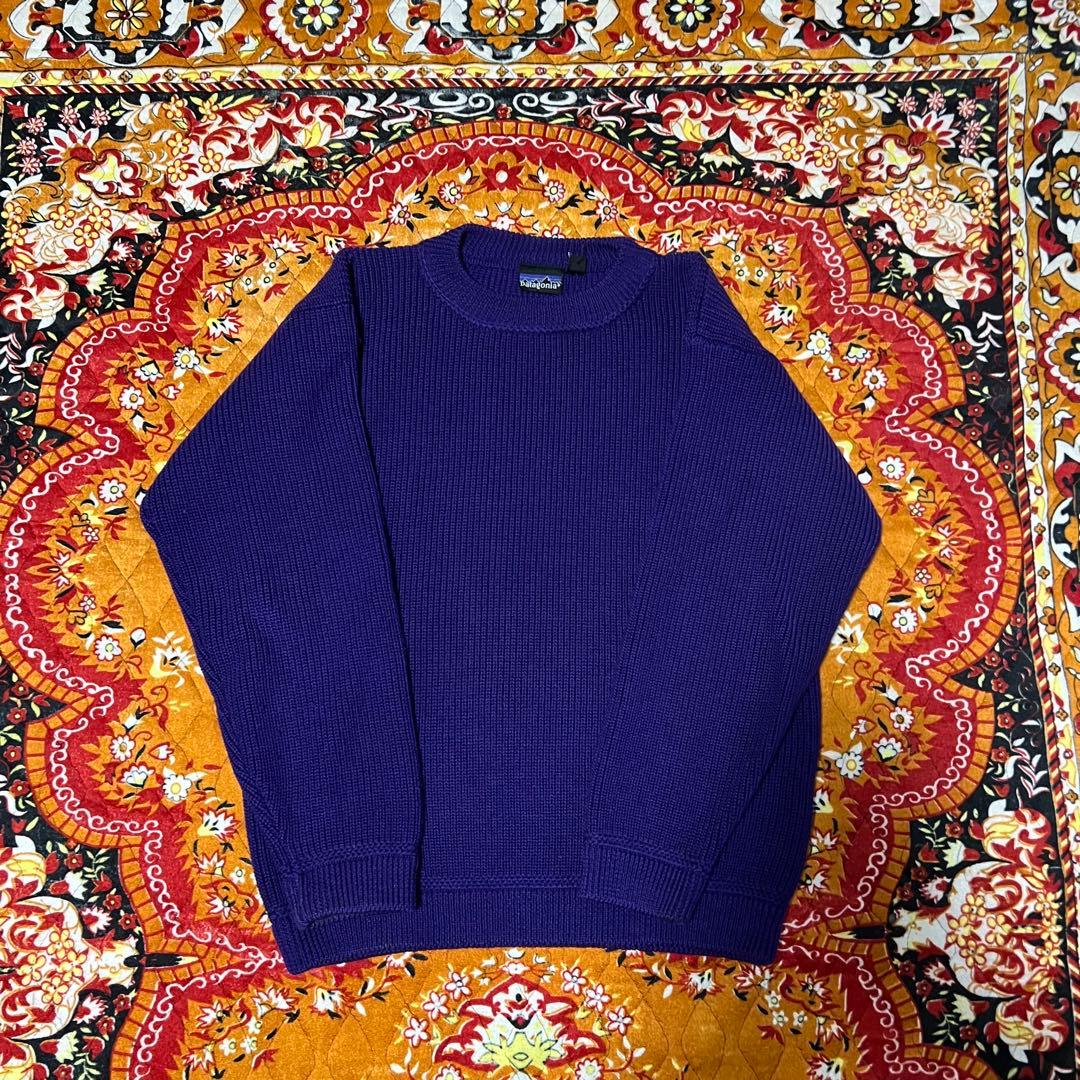 wool100％ 90's Patagonia 紫色 リブ編み セーター nina de coito 埼玉県 志木 通販 90S PATAGONIA パタゴニア 旧タグ