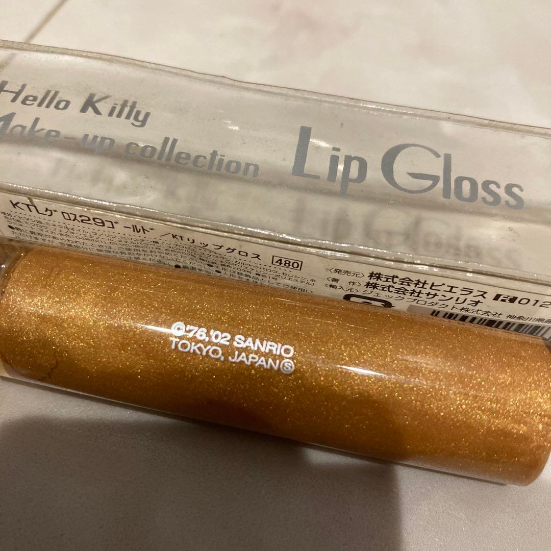 レトロ《2002年 ハローキティ リップグロス》当時物 コスメ☆ゴールド
