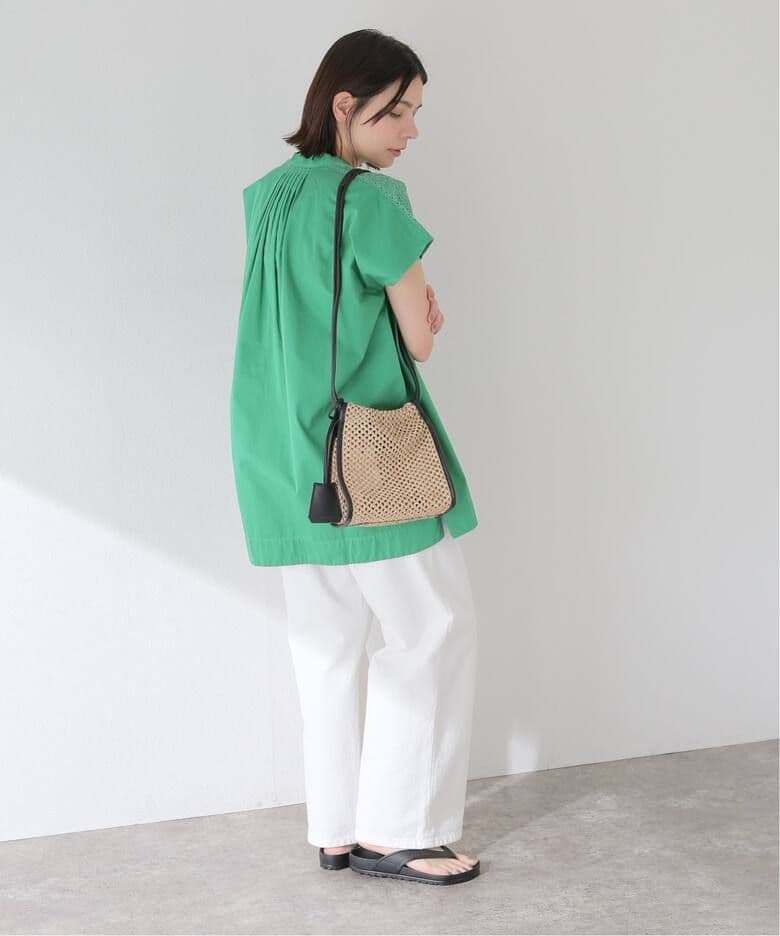 23SS 極美品 オルセット ラフィアフウ メッシュ ショルダーバッグ