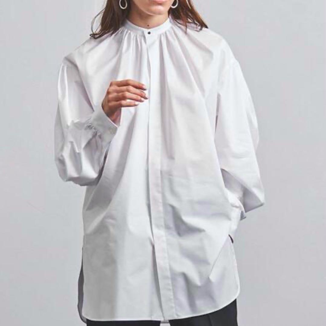 ハンナ 様専用 HYKE T/C ギャザーシャツ サイズ1 ブラウス ホワイト