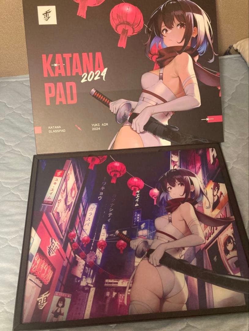 KATANA PAD 2024 マウスパッド Yuki Aim Katana City2024 Glass Mousepad Limited Large Size 500