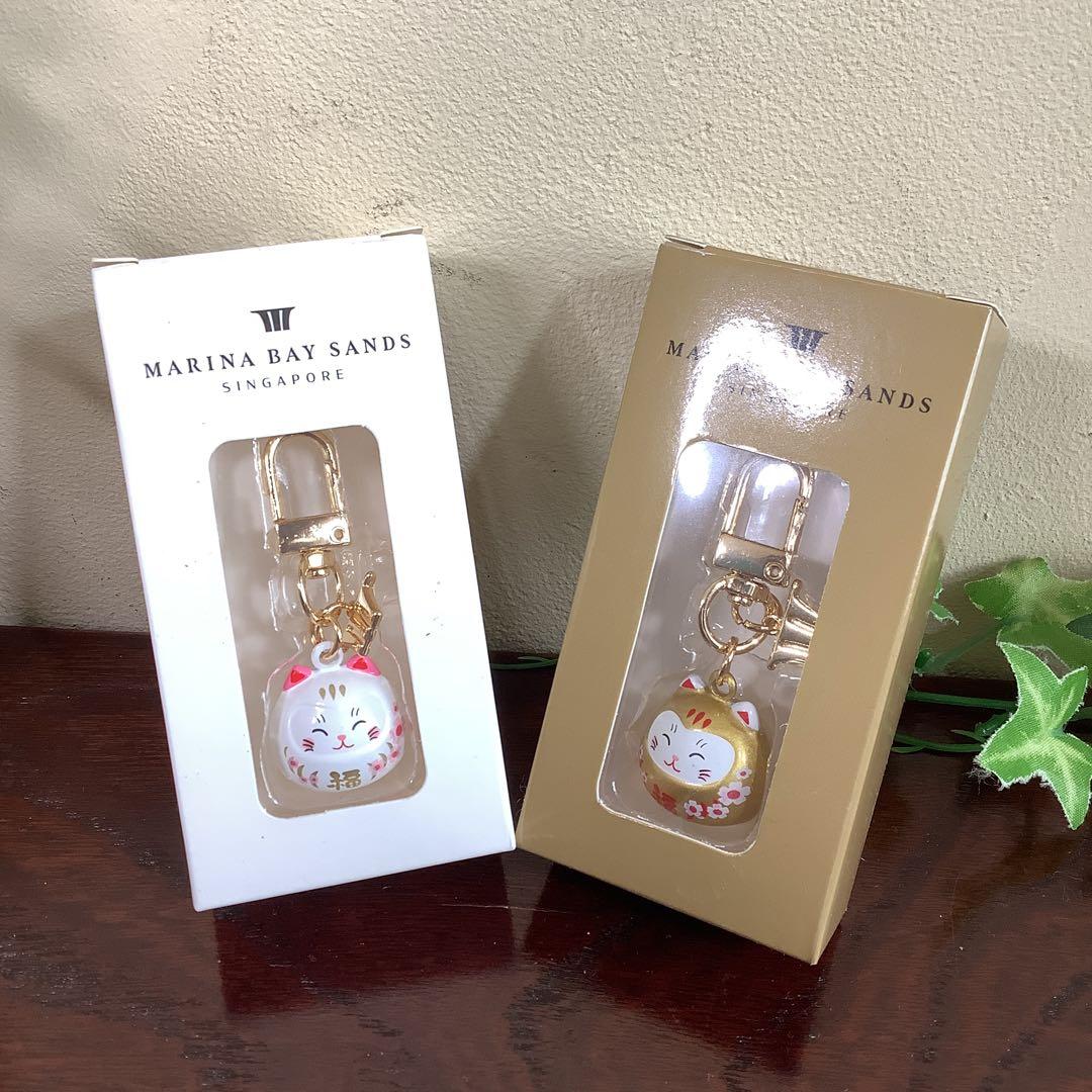 開運】シンガポール マリーナベイサンズ 水琴鈴 招き猫 金 銀 非売品