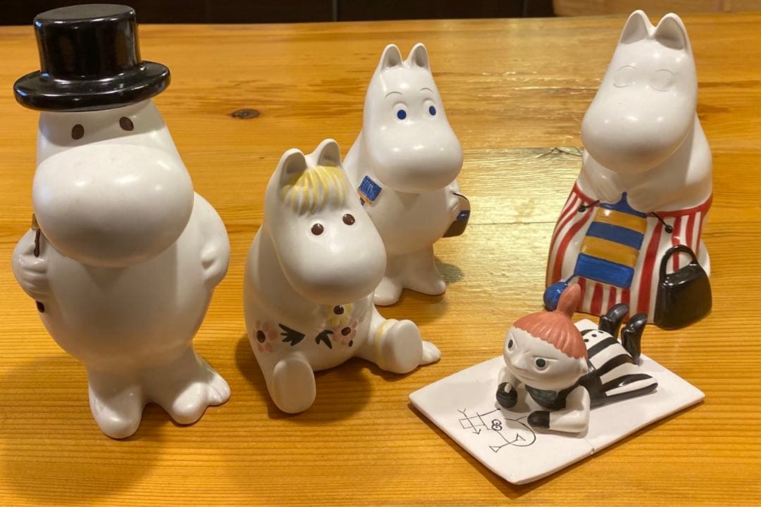 レア】廃盤品 アラビア ARABIA ムーミン フィギュア 4体セット+ミイ