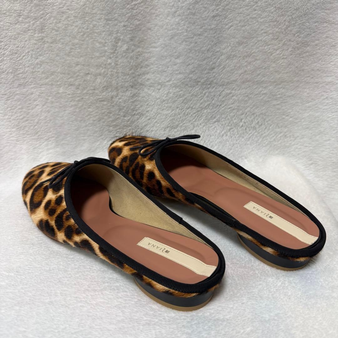 試着のみ】DIANAフラットシューズ ハラコ レオパード 23cm Mサイズ