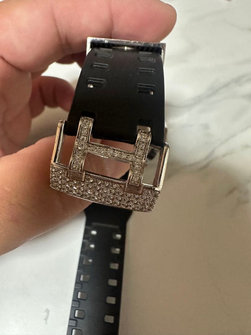 CASIO G-SHOCK ダイヤモンド風装飾 ブラック/シルバー ジャンク品