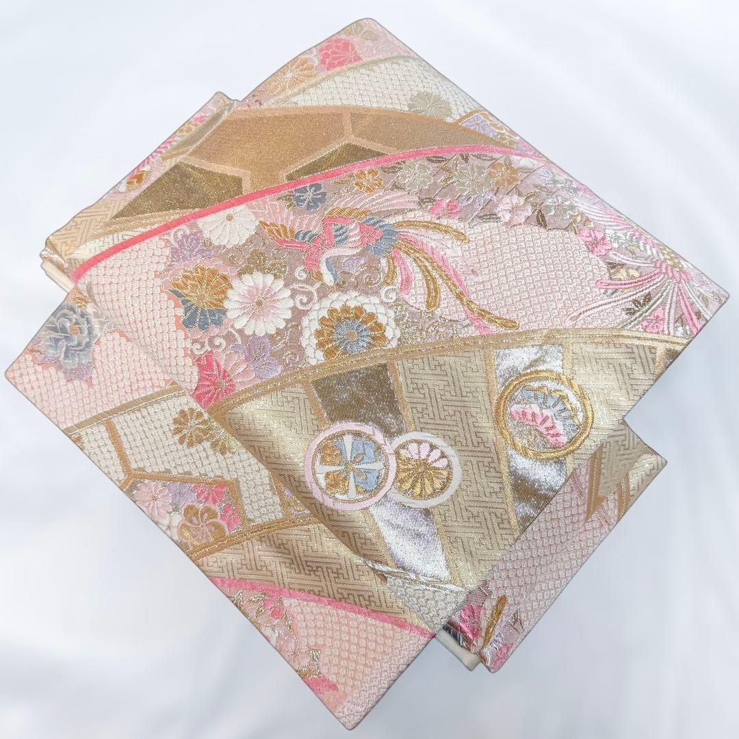 一体型 ワンタッチ帯 作り帯 マジックテープ 九百佐賀錦 豪華 袋帯 二