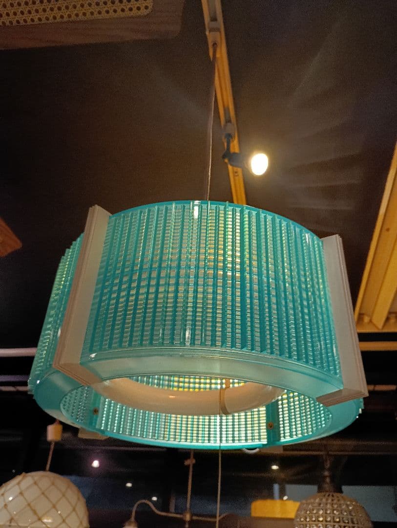 スペースエイジ ペンダントライト ブルー 2灯式 常夜灯 ヴィンテージ