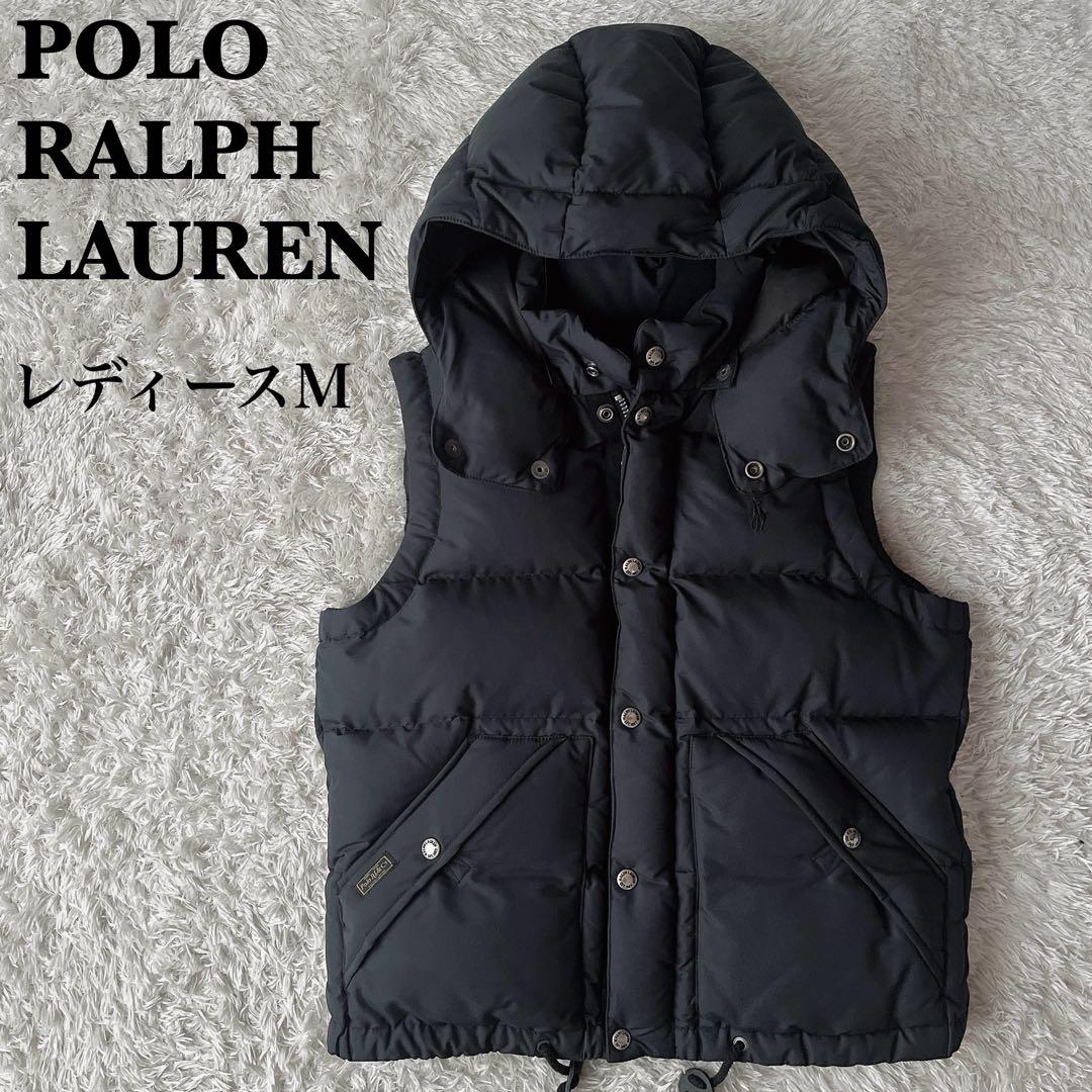 美品】ポロラルフローレン ダウンベスト ポニー刺繍 黒ブラック 21年