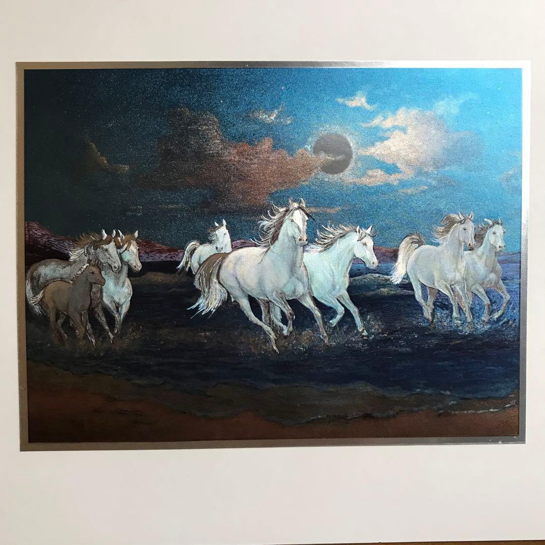 馬の群れ アンティークアート レトロ アンティーク雑貨 絵画 写真
