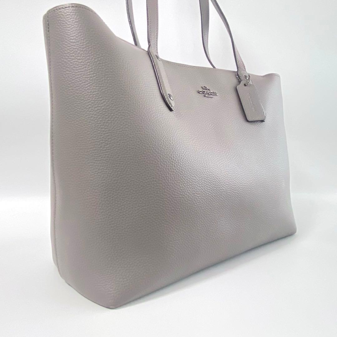 コーチ COACH レザートートバッグ グレー A4可 - メルカリ