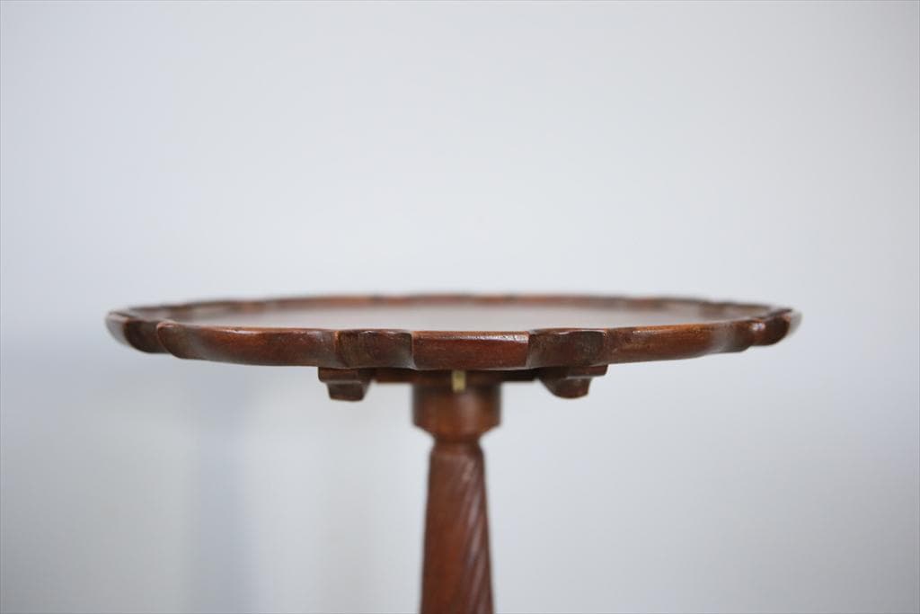 英国アンティーク◇木製チルトトップテーブル/折畳式机サイドテーブル