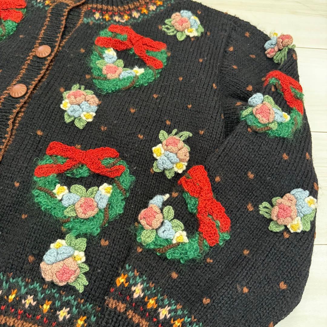 C nougat sugar ヌガーシュガー お花 飾り レトロ カーディガン - メルカリ