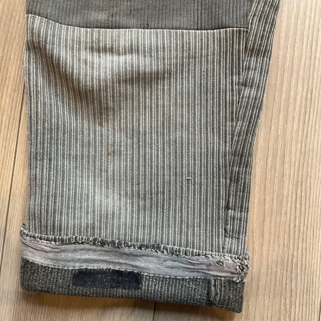 フランス ビンテージ ファーマーズパンツ ストライプ 軍 m47