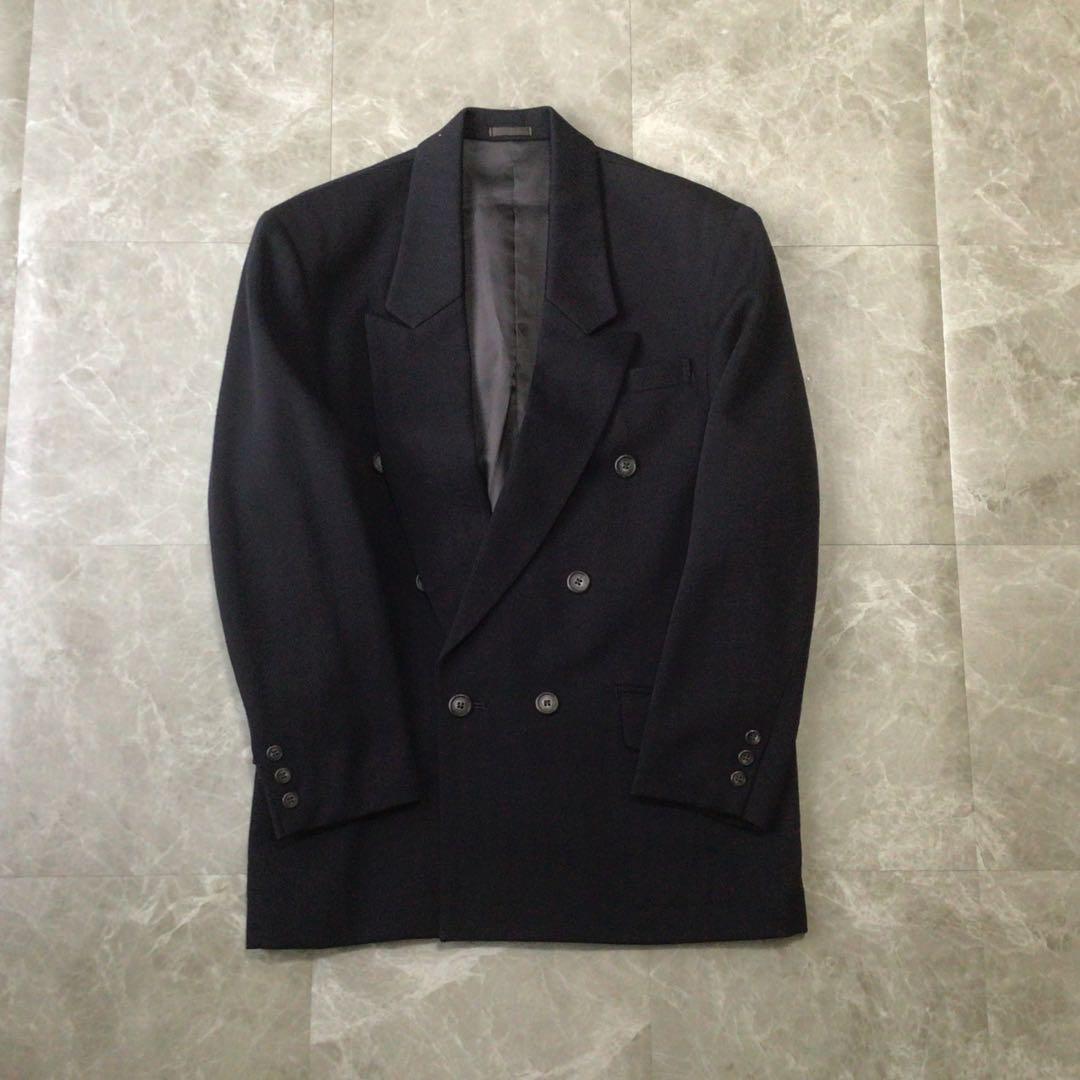 90s ダブルブレスト スーツ セットアップ ブラック ウール 3B モード