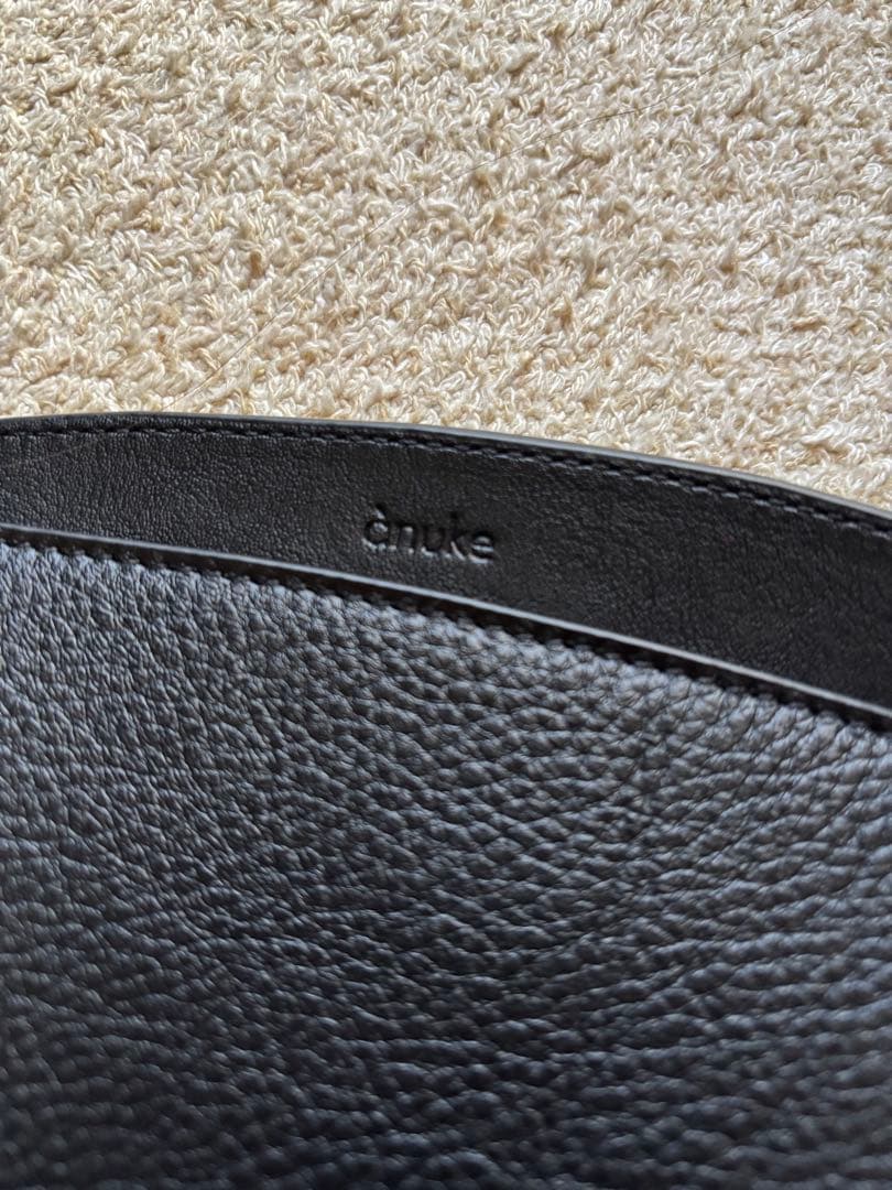 anuke アンヌーク Leather Round Bag バッグ ブラック 黒