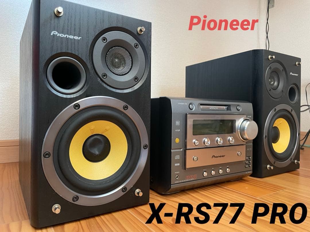 パイオニア　pioneer X-RS77PRO MD CD ミニコンポ パイオニア、MDLP対応MD＋3枚CDチェンジャ搭載ミニコンポ