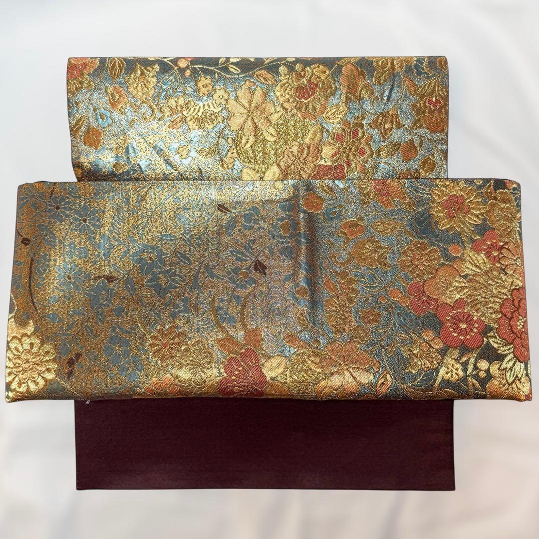 一体型 ワンタッチ帯 作り帯 マジックテープ 豪華 袋帯 二重太鼓