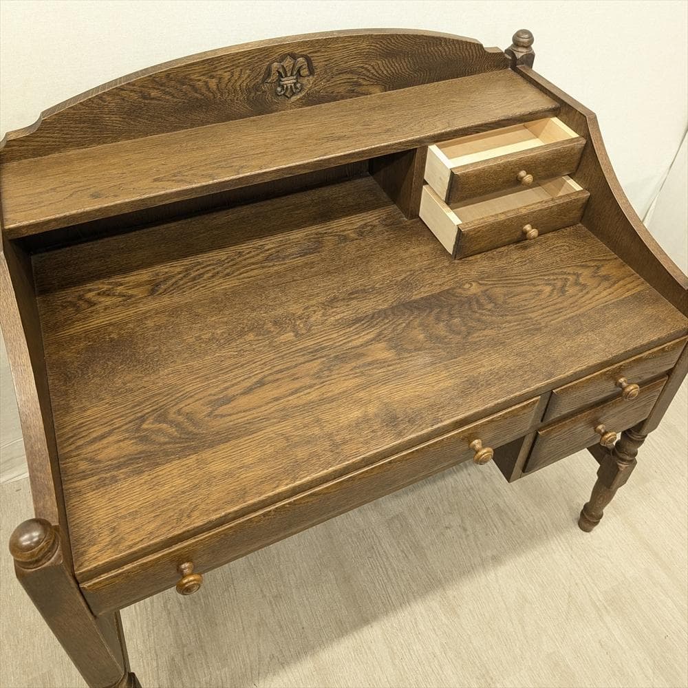 勇峰工芸 楢 ナラ材 学習机 勉強机 ワークデスク パソコン 書斎 机 作業