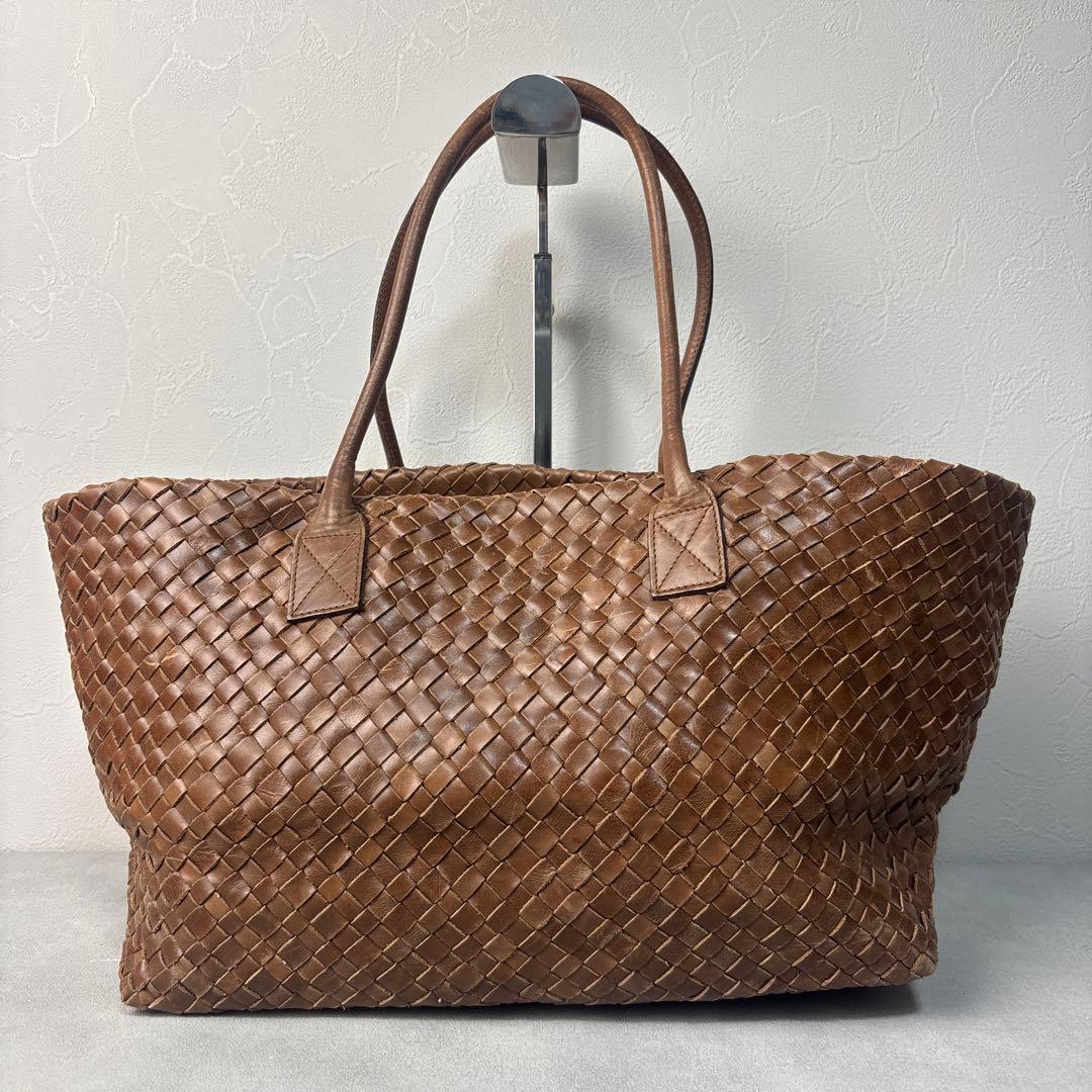 良品✨Leilian トートバッグ 編み込み レザー ブラウン 本革 - メルカリ