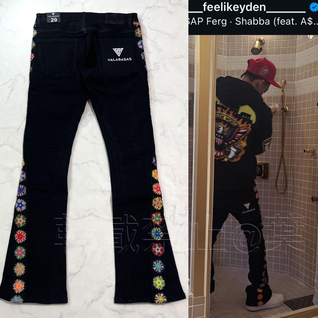 eyden着用 バラバサスvalabasas ブラックスキニーフレアデニム 29
