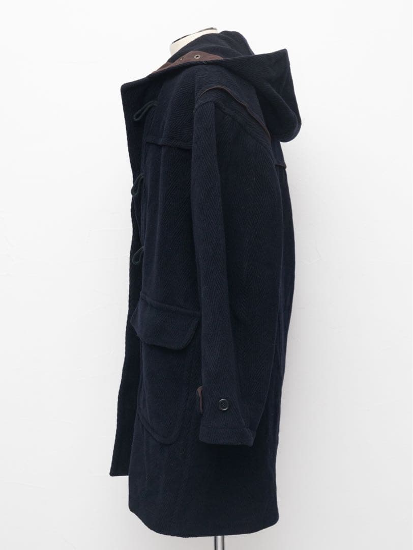 イタリア製】80s90sカシミヤ混 ダッフルコート ウールヘリンボーン