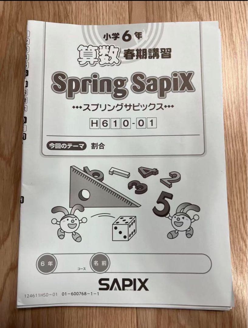 小6 Daily Sapix 通常授業算数テキスト 2025年入試 1年分