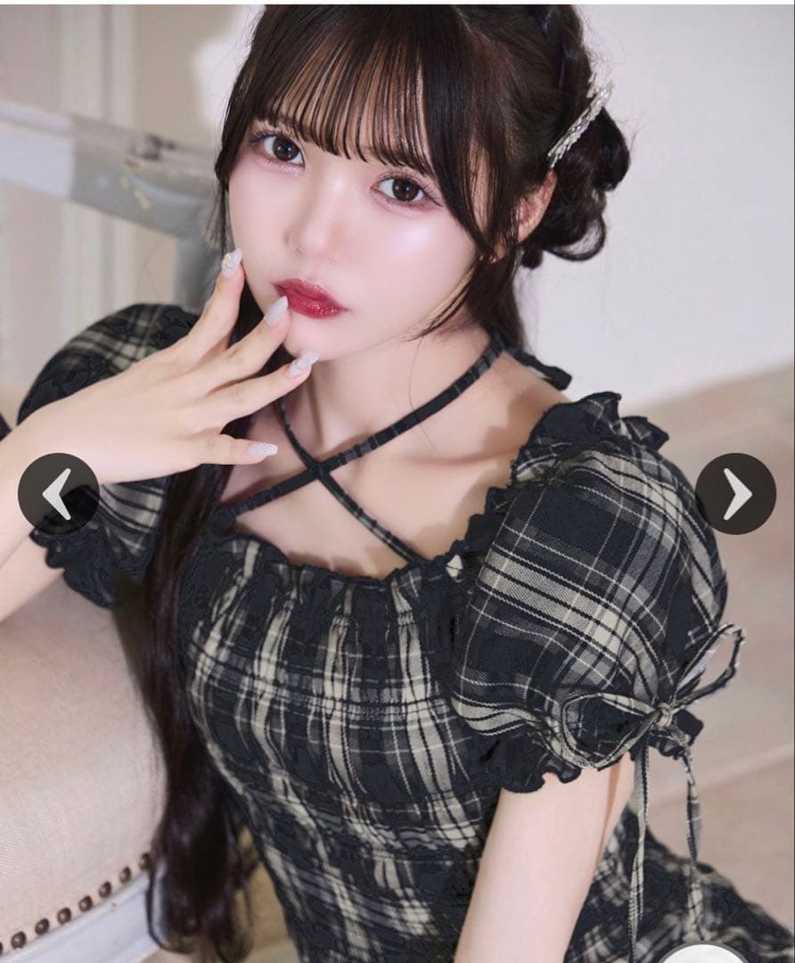 シャーリングチェックミニワンピース - メルカリ