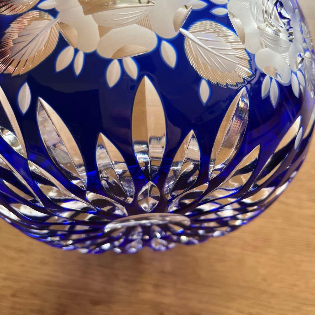 旧東ドイツLAUSITZER ラウジッツァー クリスタルガラス 薔薇 ボウル