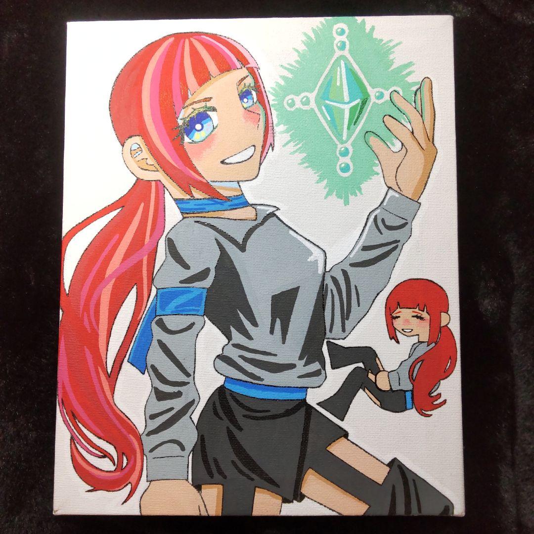 オリジナル 手描きイラスト アナログ キャンバスボード - メルカリ