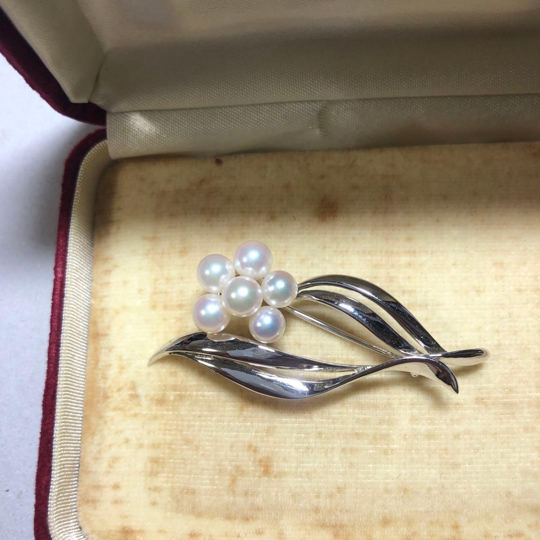 12011美品 最高級ミキモト ブローチ パール フォーマル 6珠 皇室御用達