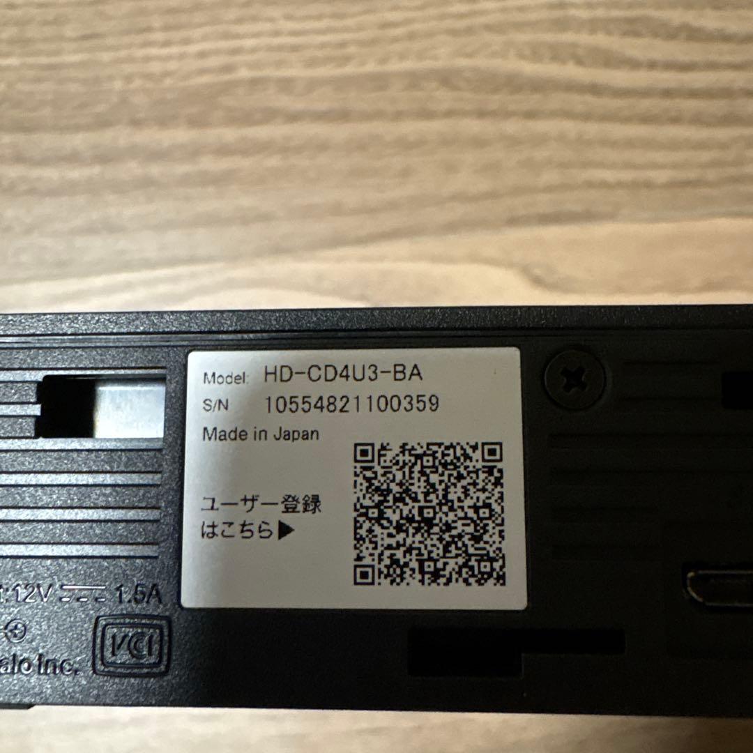 BUFFALO 外付けハードディスク 4.0TB HD-CD4U3-BA 動作品