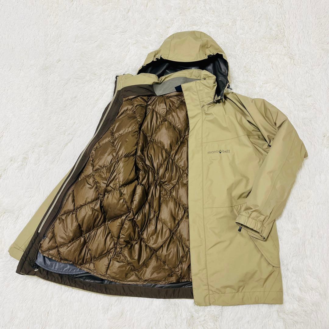 モンベル ヴェイルダウンパーカMen's S ベージュ 3way 1101348 - メルカリ