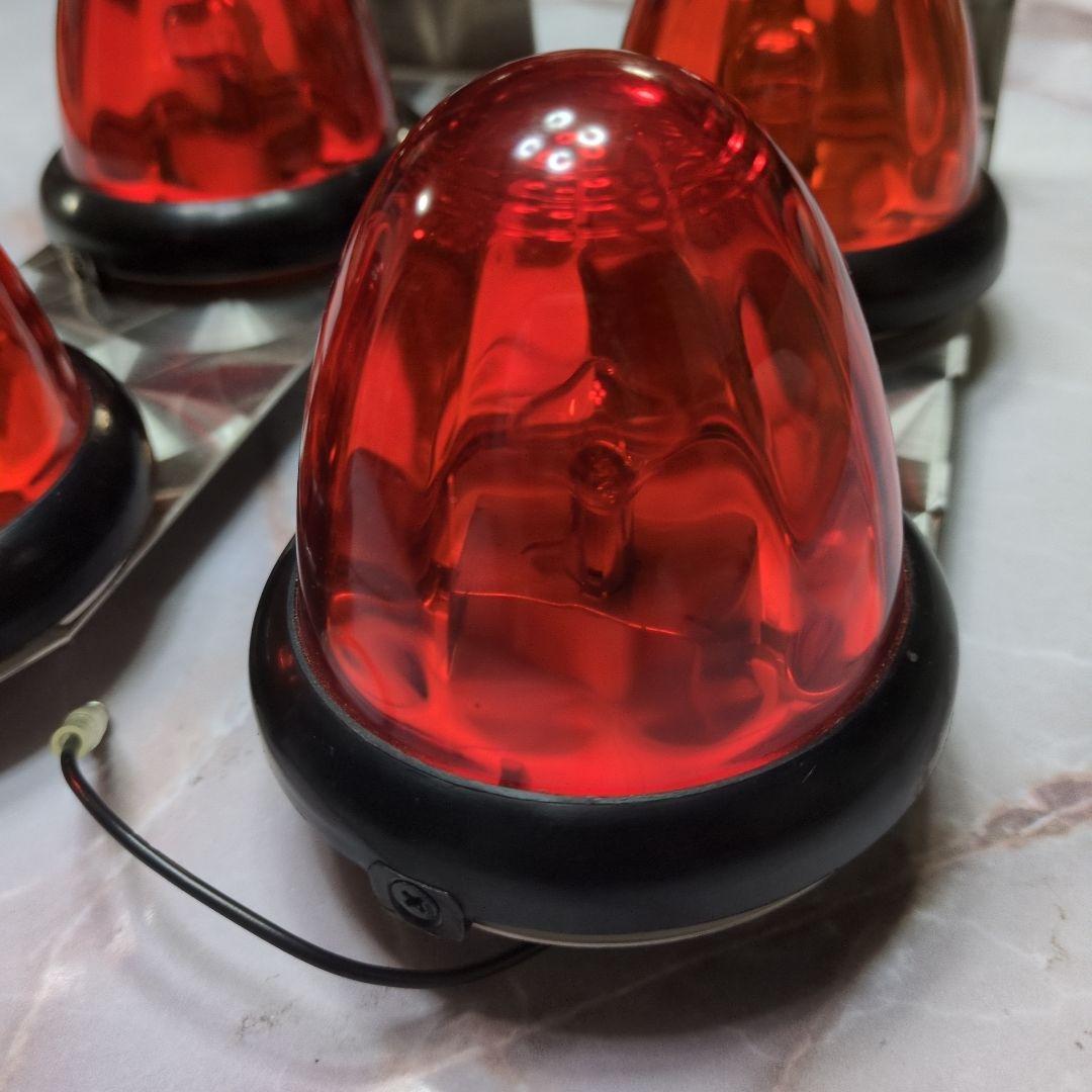 大型トラックマーカーランプ（ヤック）オレンジ色ダブルステー付 4個