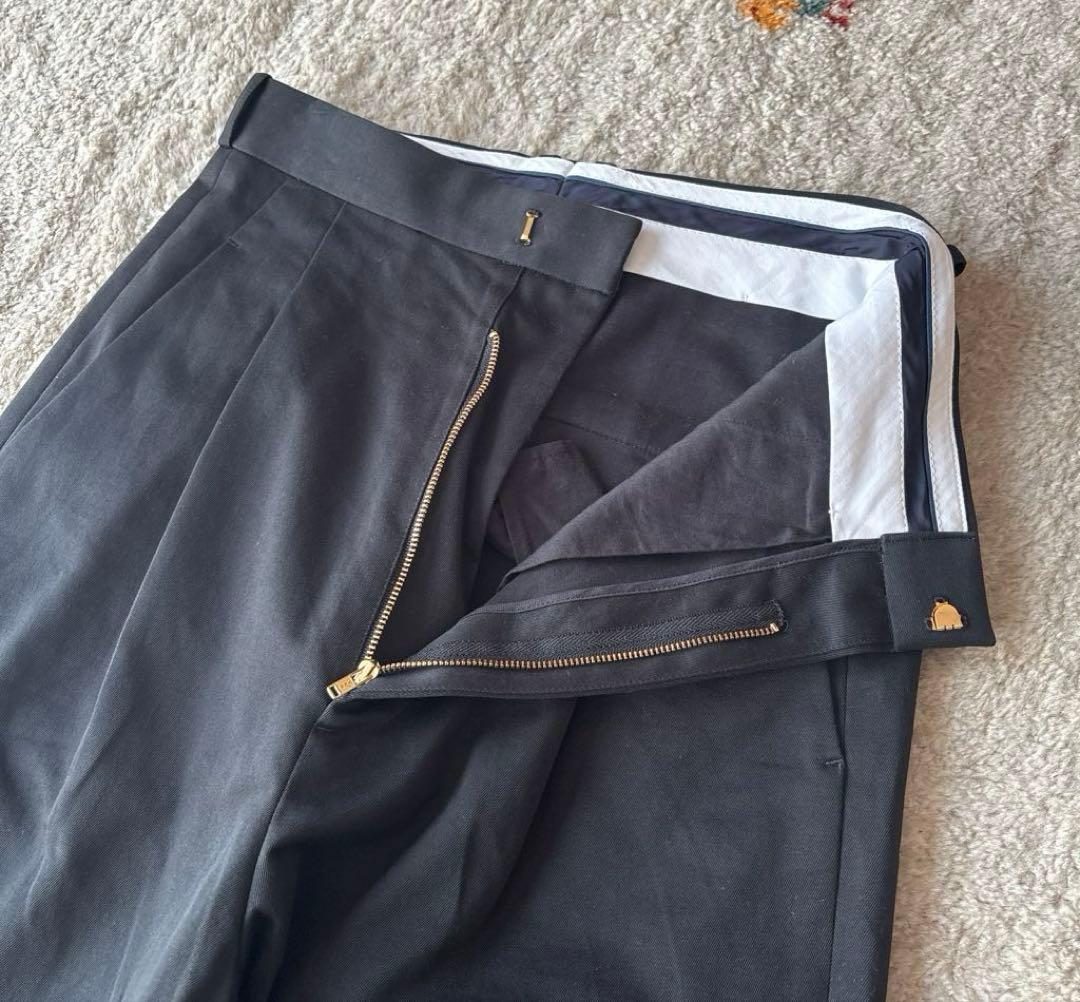 6 ROKU コットン チノ パンツ ブラック ワイド - メルカリ