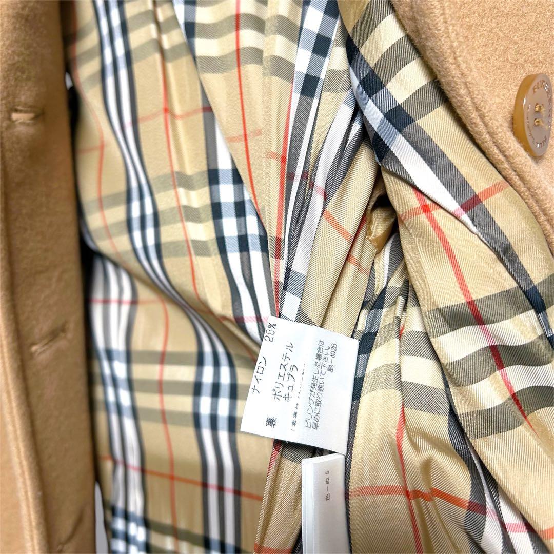 バーバリーブルーレーベル ロングコート ウール キャメル 刻印ボタン