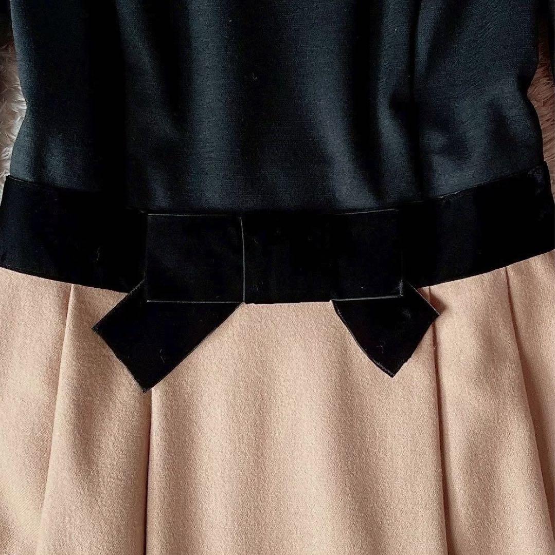 美品】エムズグレイシー ドッキングワンピース ウール ブラック