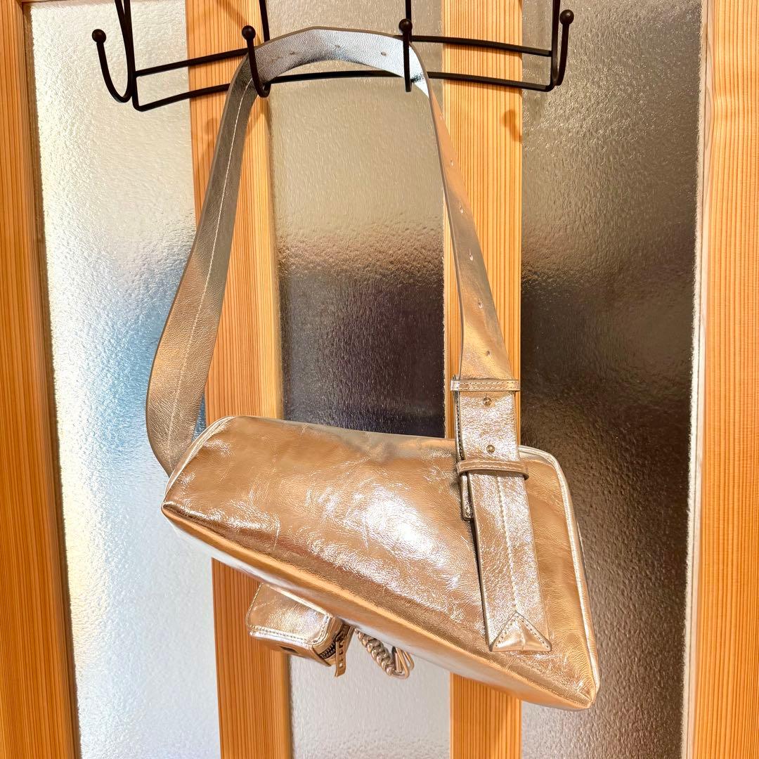 極美品♡UN3D. 2way ハンド ショルダー シルバー トライアングル