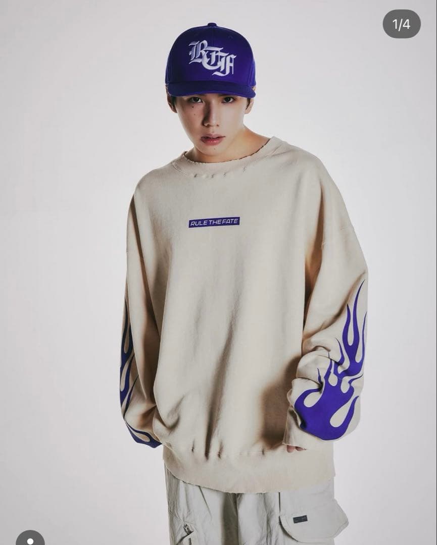 FLAME CREW NECK スウェットRULE THE FATE - メルカリ