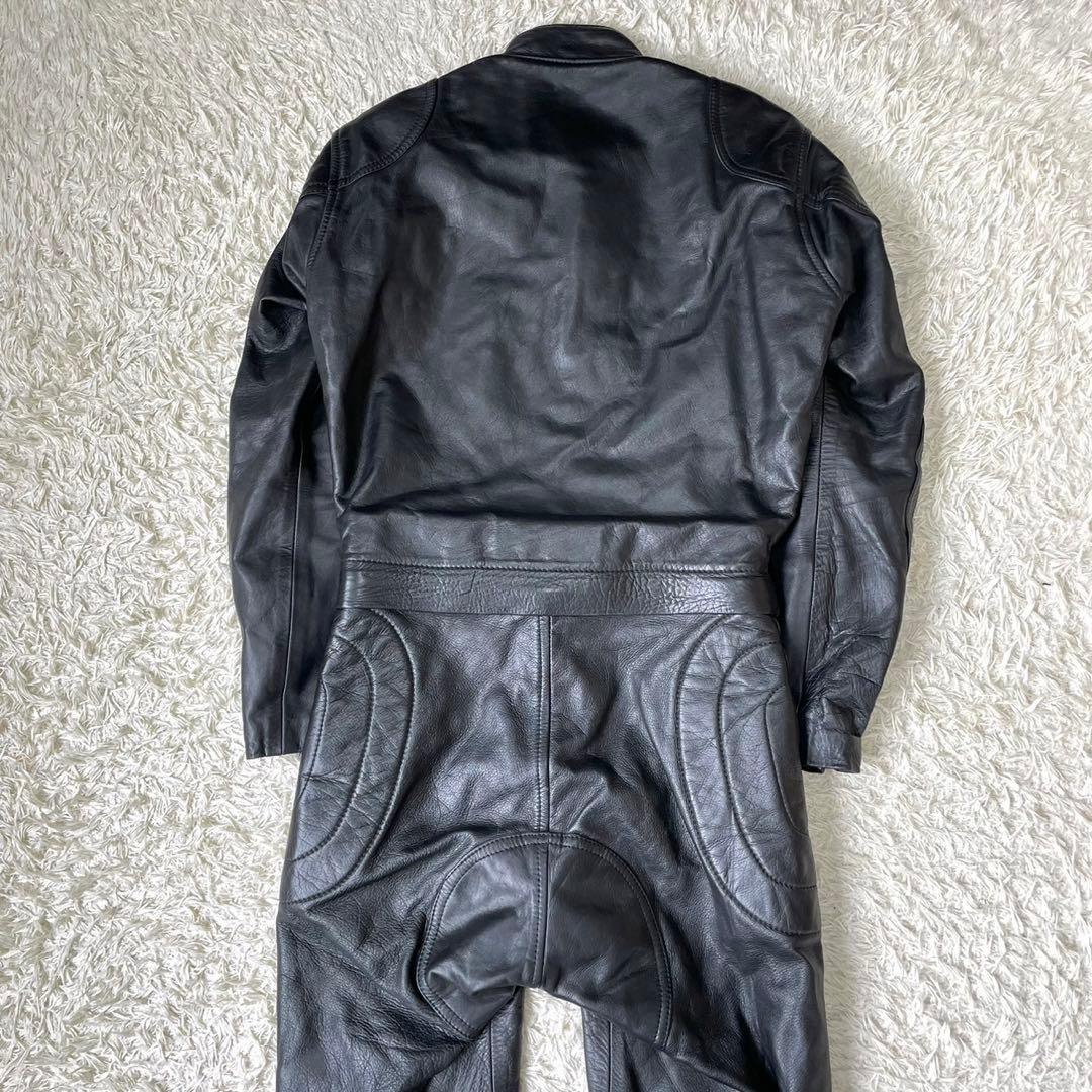 KOMINE コミネ レザーレーシングスーツ 本革 セパレート ツナギ 黒 M