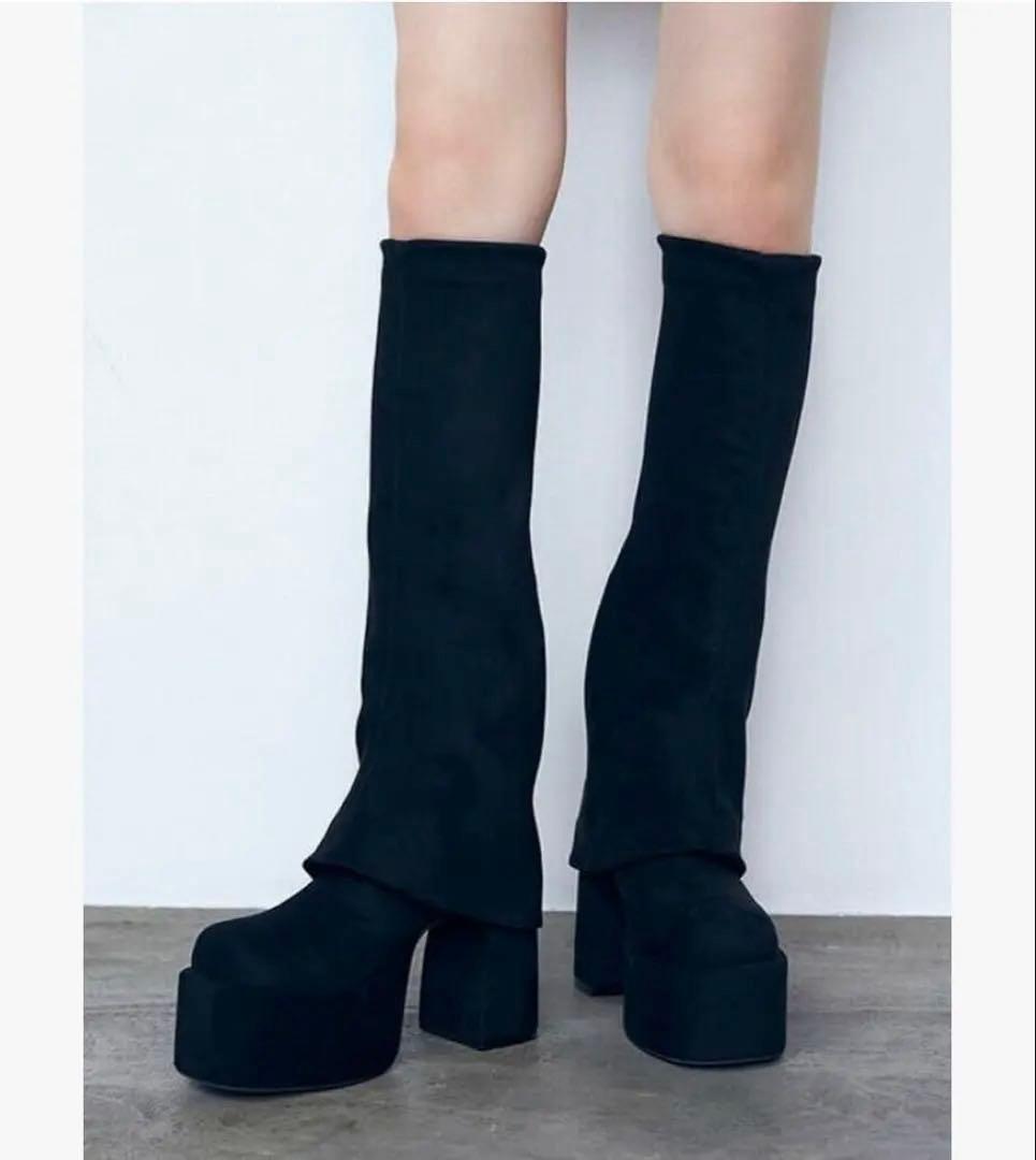 美品☆完売品☆EMODA ルーズフレアカバーフィットブーツ☆あのちゃん
