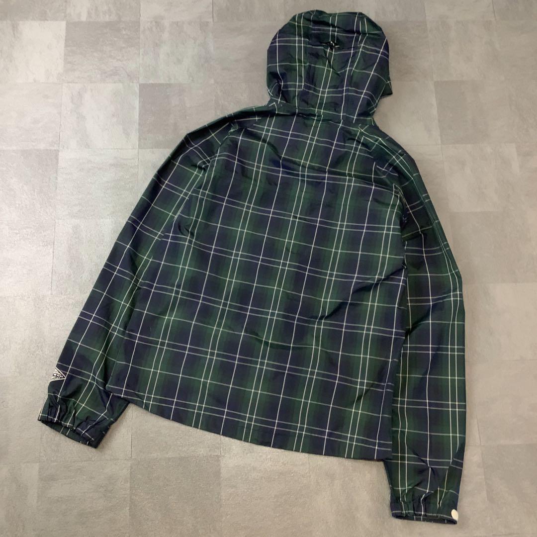 美品】Columbia チェック 柄 ナイロン ジャケット 袋付き グリーン系