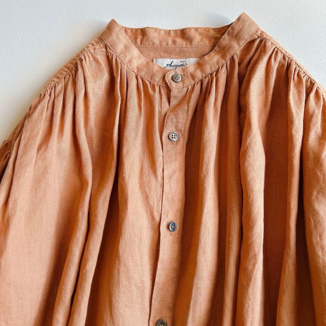 美品 ICHI Antiquite's ⿻ リネン ギャザー ワイドブラウス 麻 - メルカリ