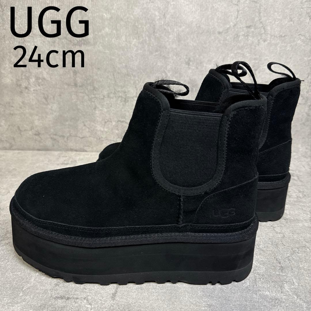 ＦUGG アグ ニューメル プラットフォーム チェルシー ブーツ 厚底 黒 UGG アグ ニューメル プラットフォーム チェルシー ブーツ レディース