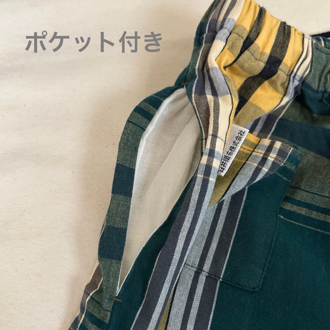 匿名発送】SOU・SOU 広形もんぺ 伊勢木綿20/20二筋布団縞深