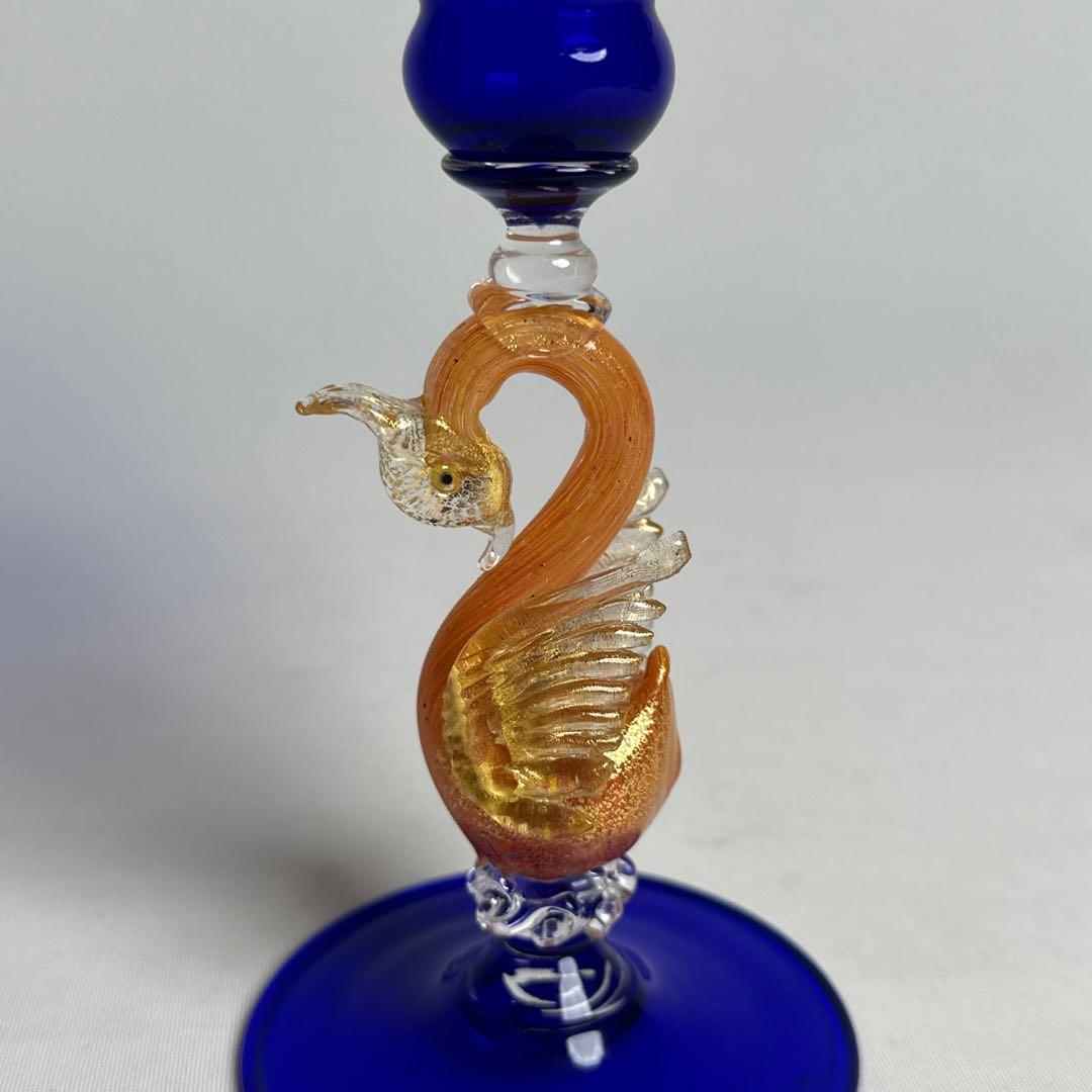 超希少】Elite Mrano ヴェネチアンガラス ムラーノガラス 金彩 白鳥
