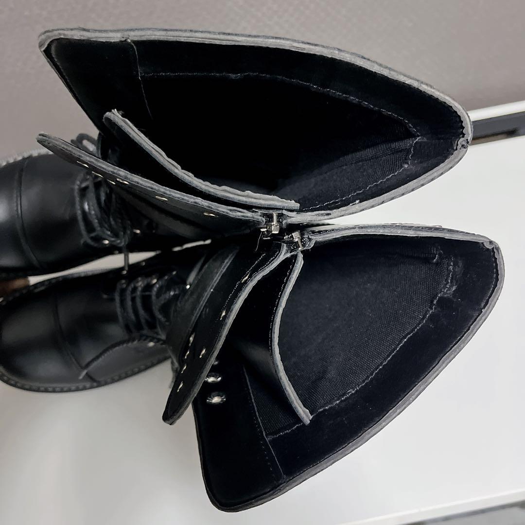 00s archive long belted boots studs Y2K - メルカリ
