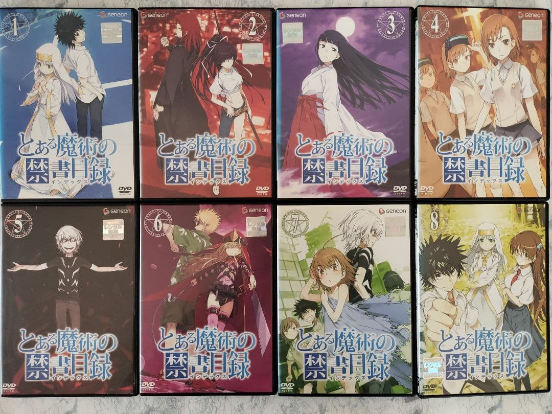 DVD　とある 禁書目録 1.2.3期、一方通行、超電磁砲1.2.3期　全66巻