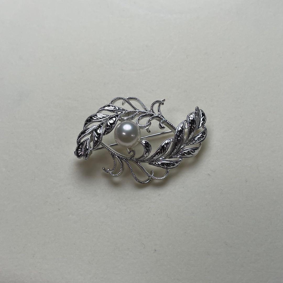 ミキモト アコヤ真珠 ブローチ 7.0mm SILVER