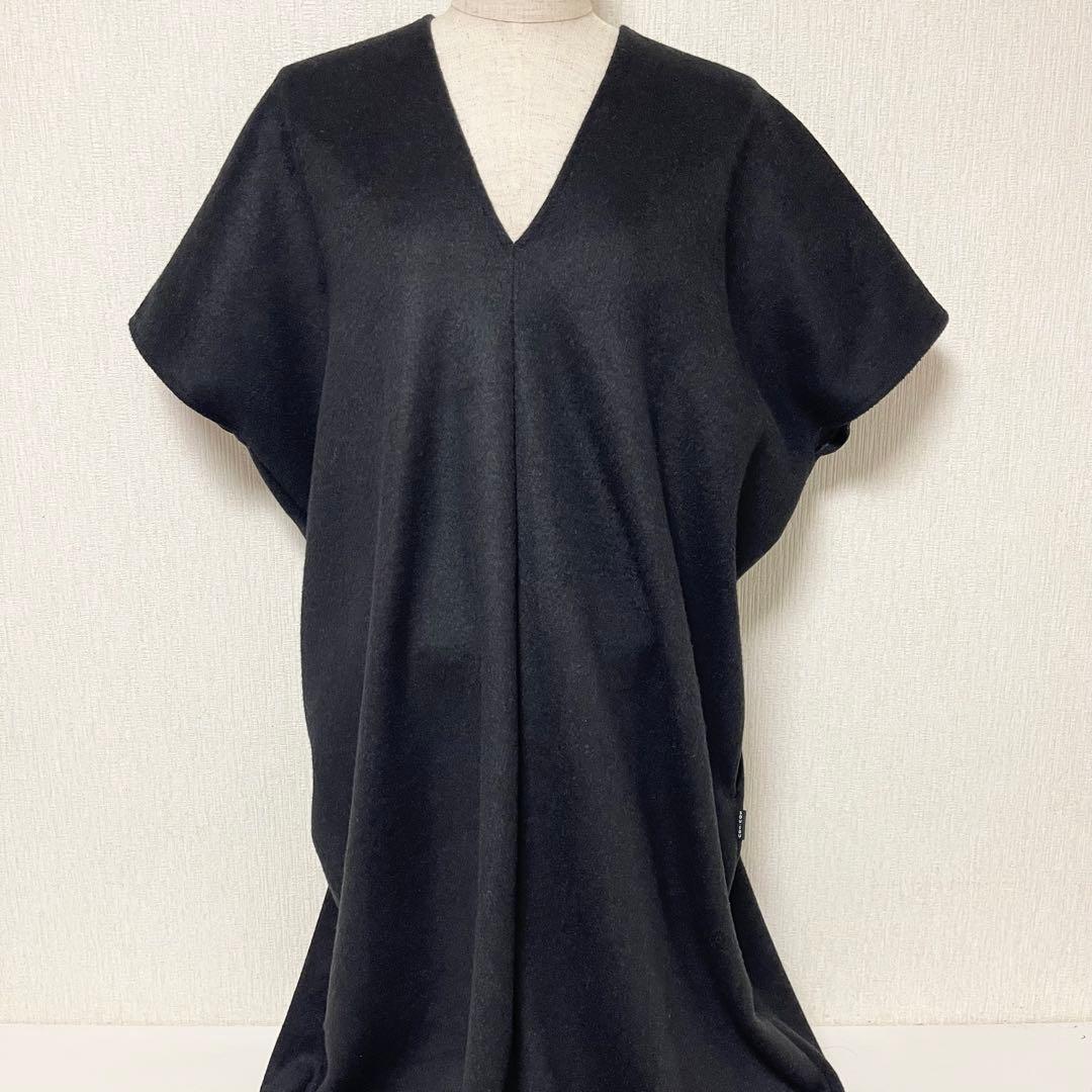 SOUSOU ソウソウ 貫頭衣 Kantoui ウール混 ワンピース ブラック