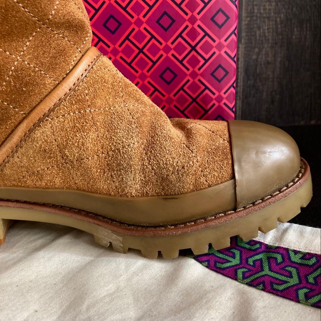 TORY BURCH 美品 ブーツ ムートン キルティング クリーニング済み